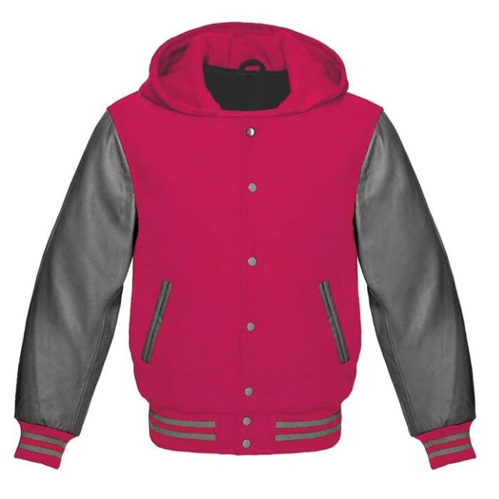 Pink and Black Varsity Hoodie