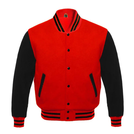 Red and Black All Wool Varsity Jacket