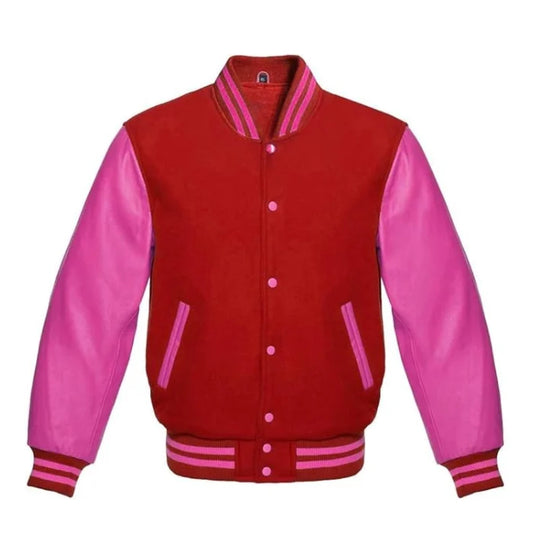 Red and Hot Pink Varsity Jacket
