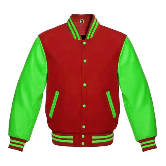 Red and Kelly Green Varsity Jacket