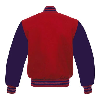 Red and Purple Varsity Jacket Back Side