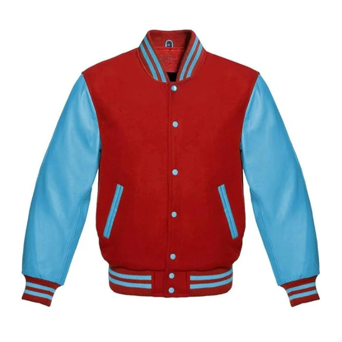 Red and Sky Blue Varsity Jacket