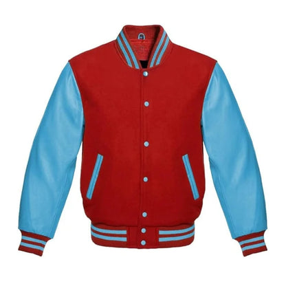 Red and Sky Blue Varsity Jacket