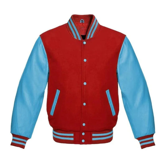 Red and Sky Blue Varsity Jacket