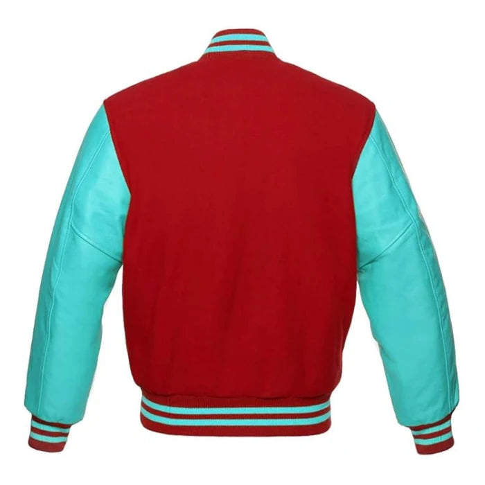 Red and Tiffany Varsity Jacket Back Side