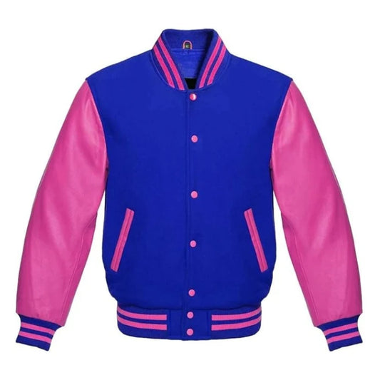 Royal Blue and Hot Pink Varsity Jacket