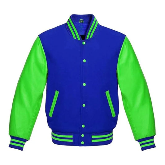 Royal Blue and Kelly Green Varsity Jacket