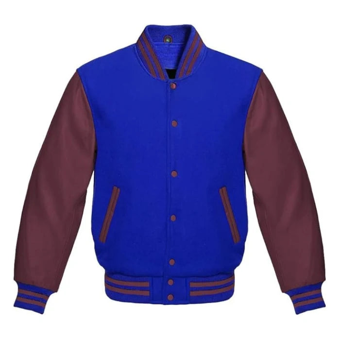 Royal Blue and Maroon Varsity Jacket