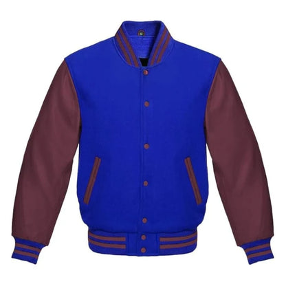 Royal Blue and Maroon Varsity Jacket