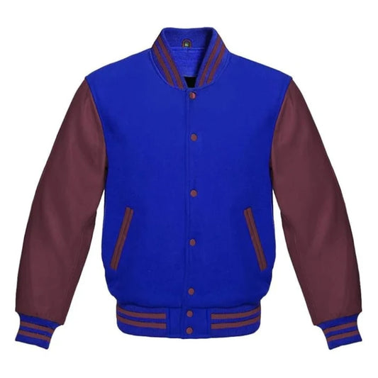 Royal Blue and Maroon Varsity Jacket
