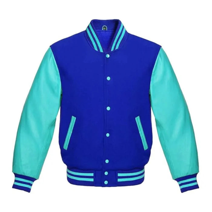 Royal Blue and Tiffany Varsity Jacket