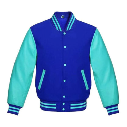 Royal Blue and Tiffany Varsity Jacket