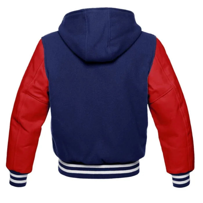 Royal Flare Varsity Hooded Jacket Back Side