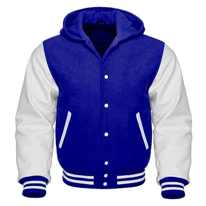 Royal Blue and White Varsity Hoodie