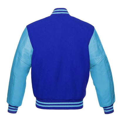 Royal and Sky Blue Varsity Jacket Back Side