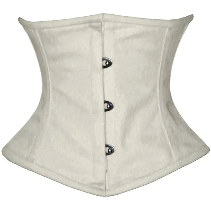 White Double Steel Boned Underbust Waist Training Corset