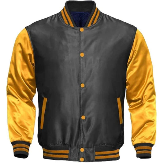 Men's satin baseball jacket best sale