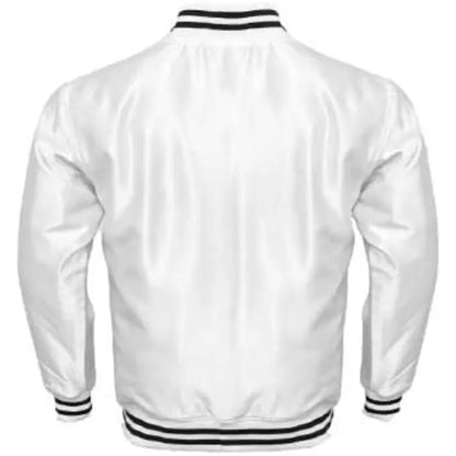 White Satin Varsity Jacket