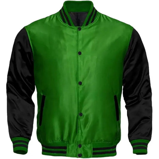 Green Satin Jacket for Men