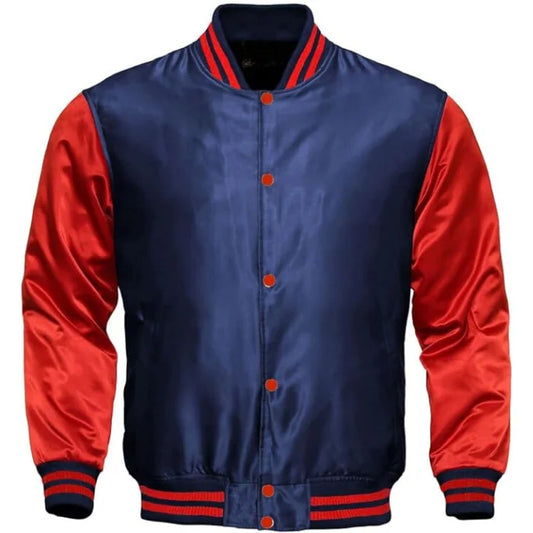 SATIN LETTERMAN JACKET WOMENS