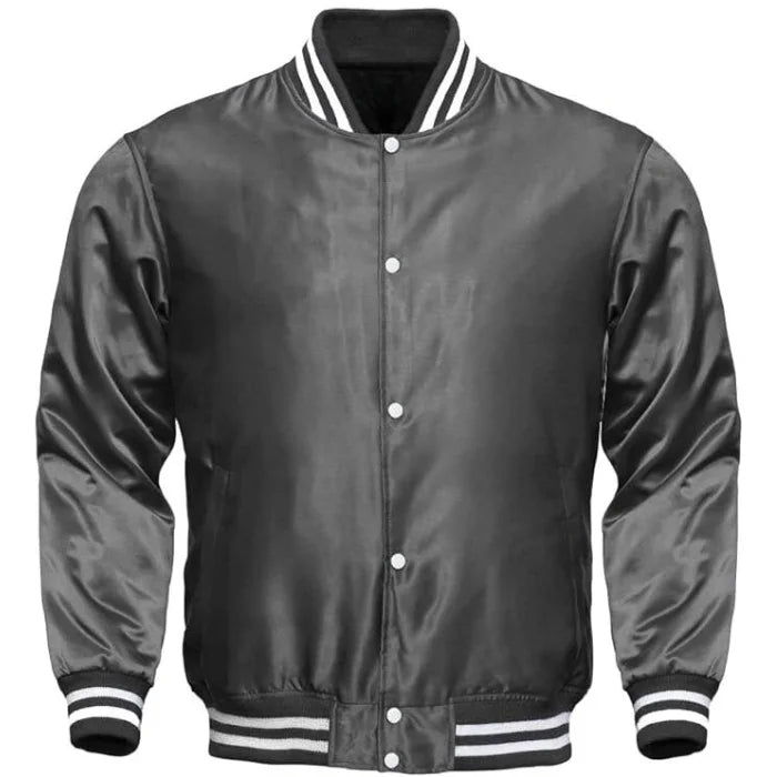 GRAY SATIN JACKET MENS