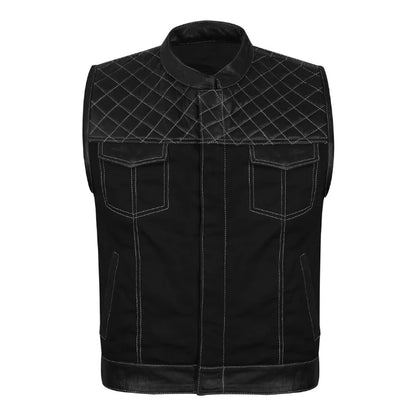 Shadow Quilted Black Biker Vest