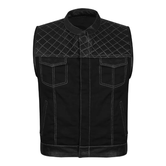 Shadow Quilted Black Biker Vest