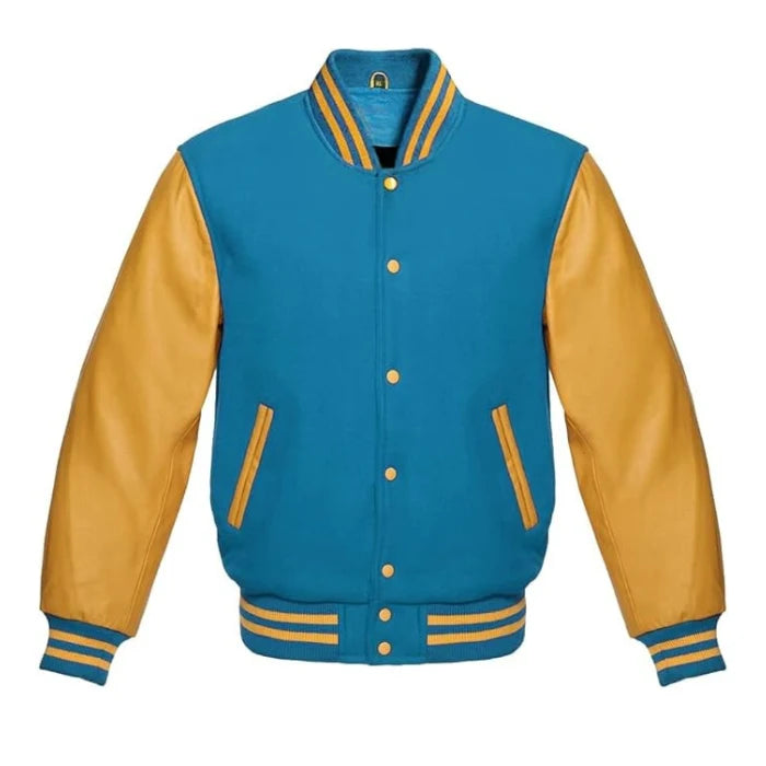 Sky Blue and Gold Varsity Jacket