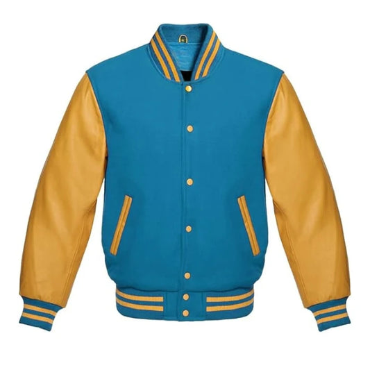 Sky Blue and Gold Varsity Jacket