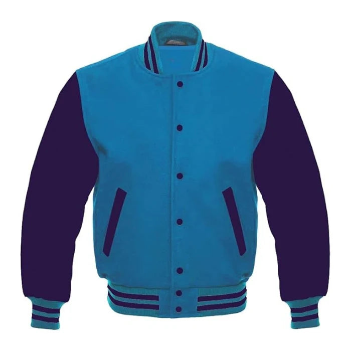 Sky Blue and Purple Varsity Jacket