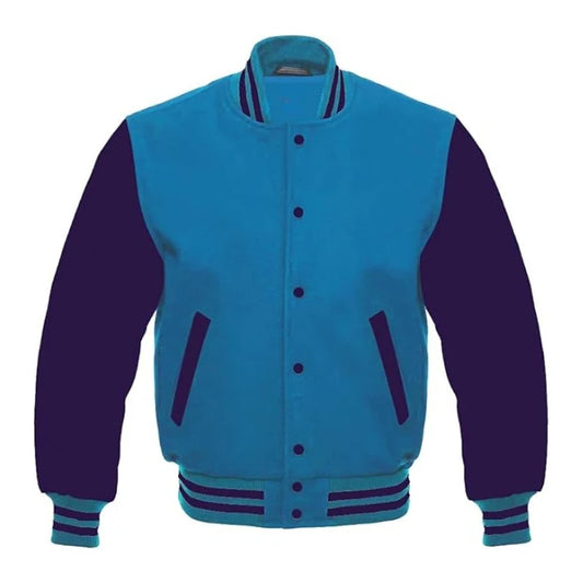 Sky Blue and Purple Varsity Jacket