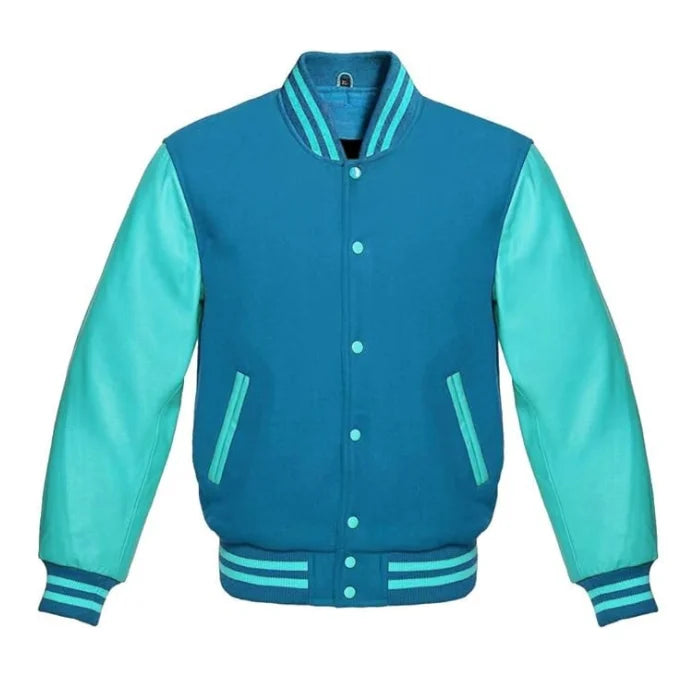 Sky Blue and Tiffany Varsity Jacket