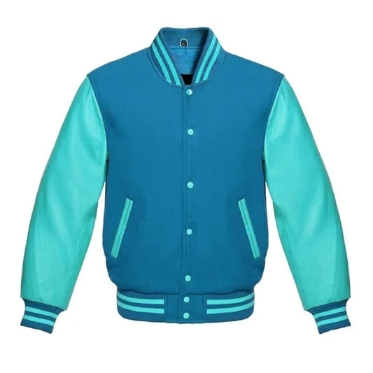 Sky Blue and Tiffany Varsity Jacket