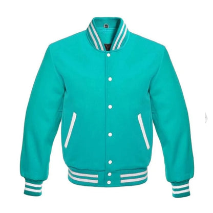 Teal All Wool Varsity Jacket