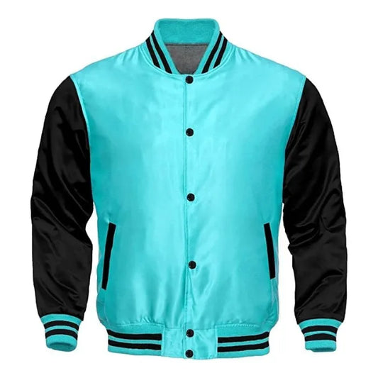 Tiffany and Black Satin Varsity Jacket