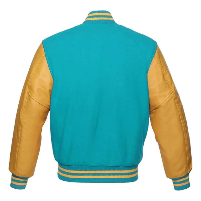 Tiffany and Gold Varsity Jacket Back Side