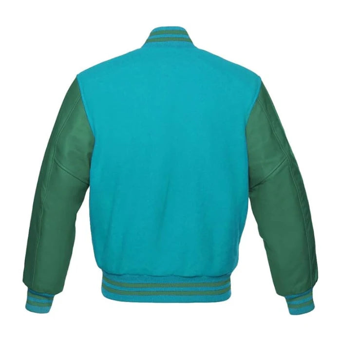 Tiffany and Green Varsity Jacket Back Side