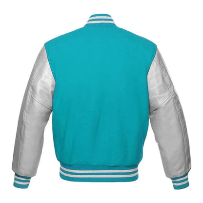 Tiffany and Silver Varsity Jacket Back Side