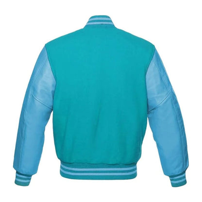 Tiffany and Sky Blue Varsity Jacket Back Side