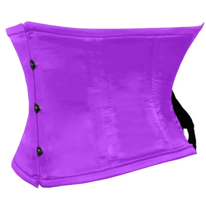 Purple Satin Double Steel Boned Underbust Waist Training Corset