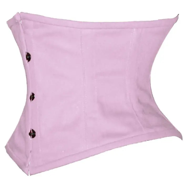 Pink Cotton Double Steel Boned Underbust Waist Taming Corset