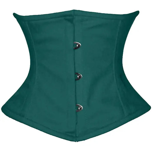 Dark Green Cotton Double Steel Boned Underbust Waist Training Corset