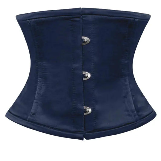 Navy Satin Double Steel Boned Underbust Waist Training Corset