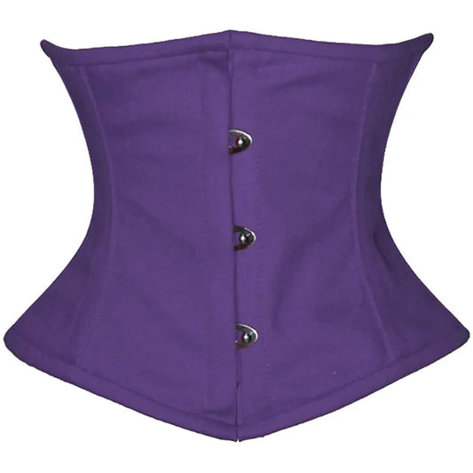 Purple Cotton Double Steel Boned Underbust Waist Training Corset