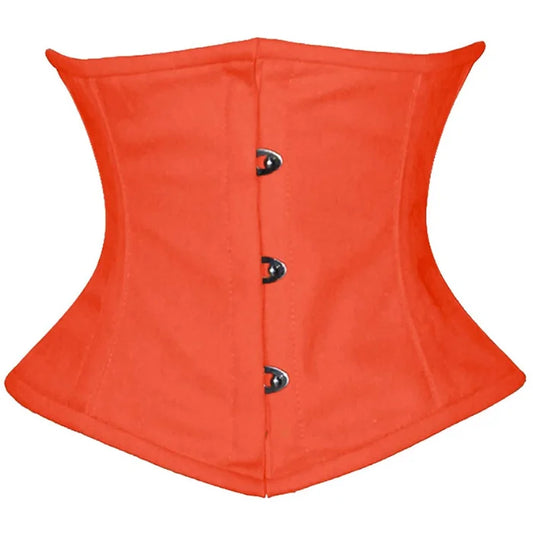 Orange Cotton Double Steel Boned Underbust Waist Training Corset