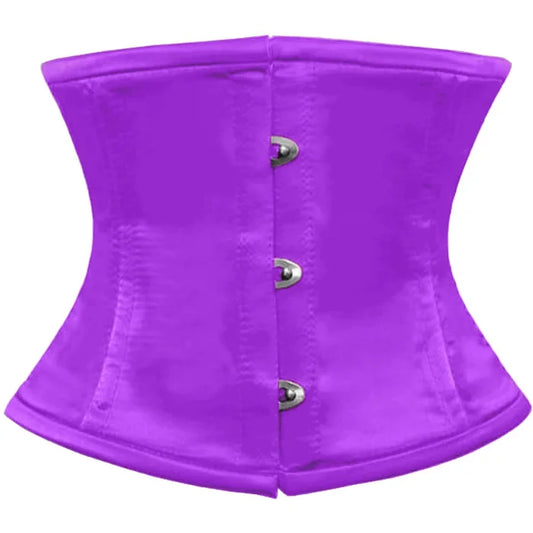 Purple Satin Double Steel Boned Underbust Waist Training Corset