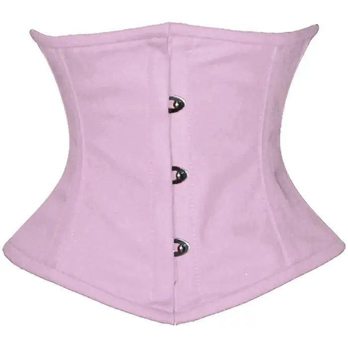 Pink Cotton Double Steel Boned Underbust Waist Taming Corset