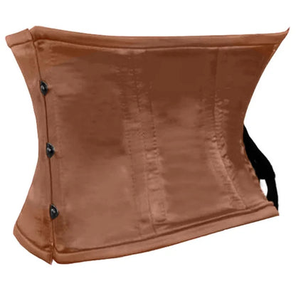 Brown Satin Double Steel Boned Underbust Waist Training Corset