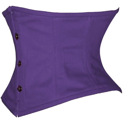 Purple Cotton Double Steel Boned Underbust Waist Training Corset