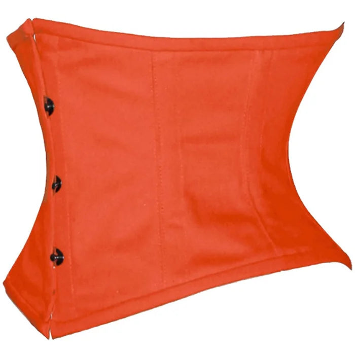 Orange Cotton Double Steel Boned Underbust Waist Training Corset